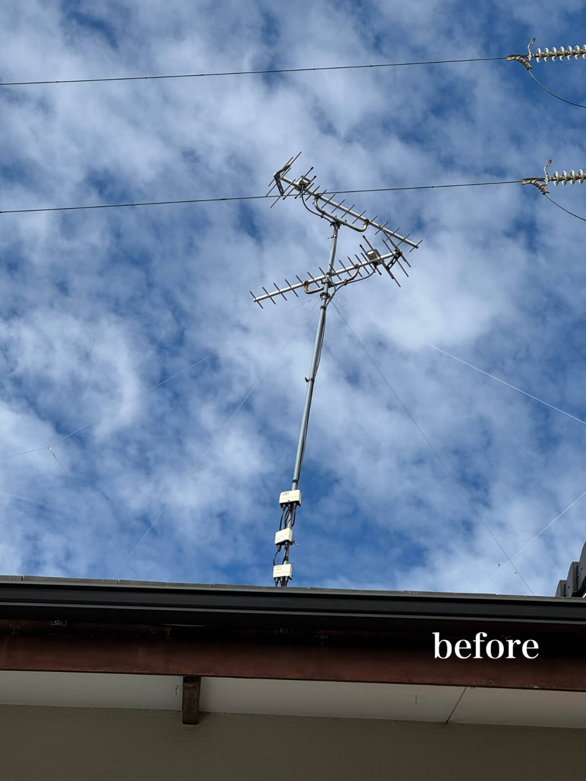 滋賀県甲賀市 賃貸物件 アンテナの傾きが分かる before 写真