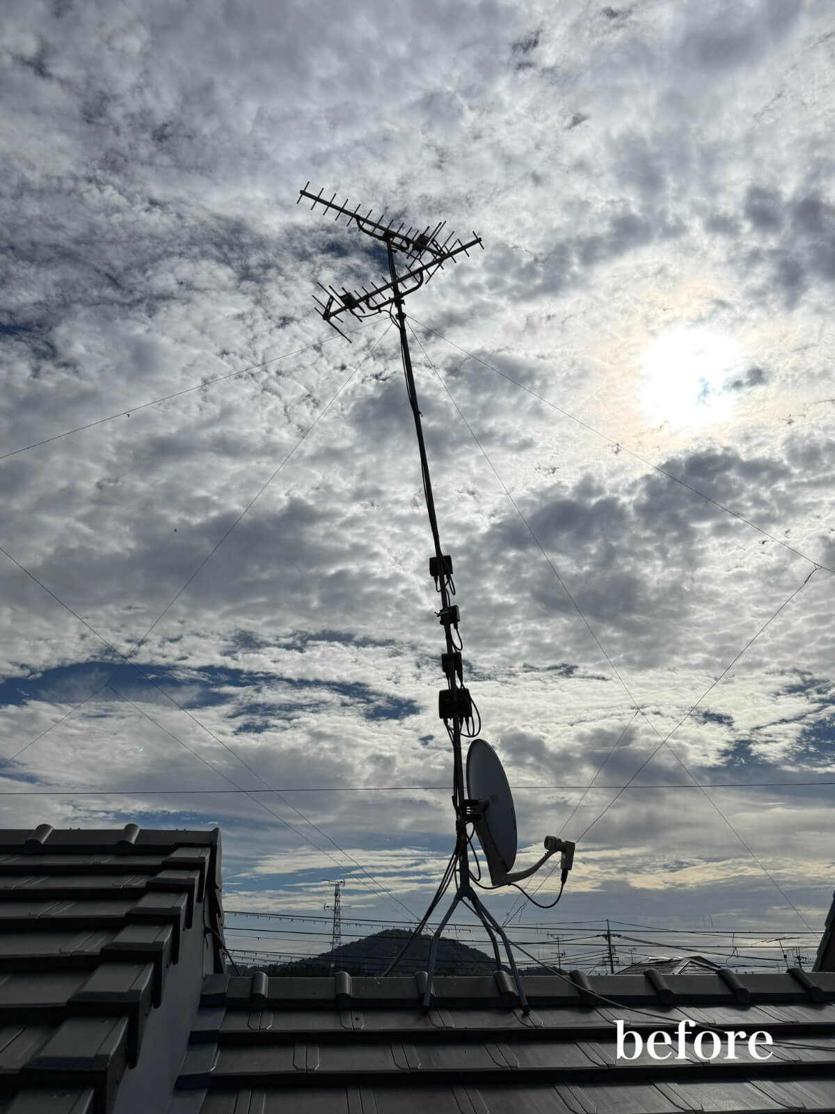 滋賀県甲賀市 賃貸物件 アンテナの傾きが分かる before 写真