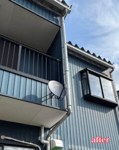 福井市賃貸物件 外壁に新設したBSアンテナ