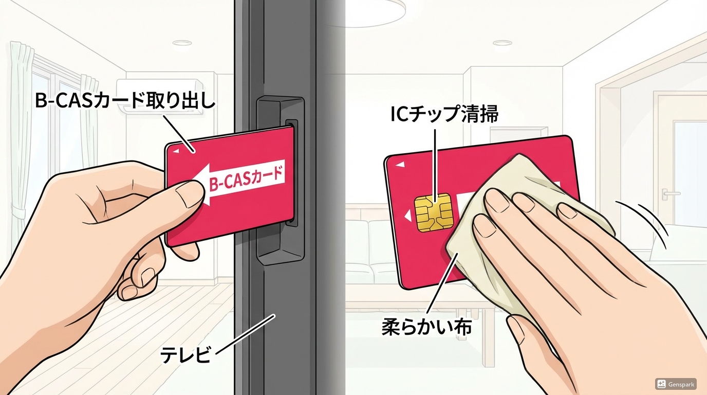 B-CASカードの清掃イメージ