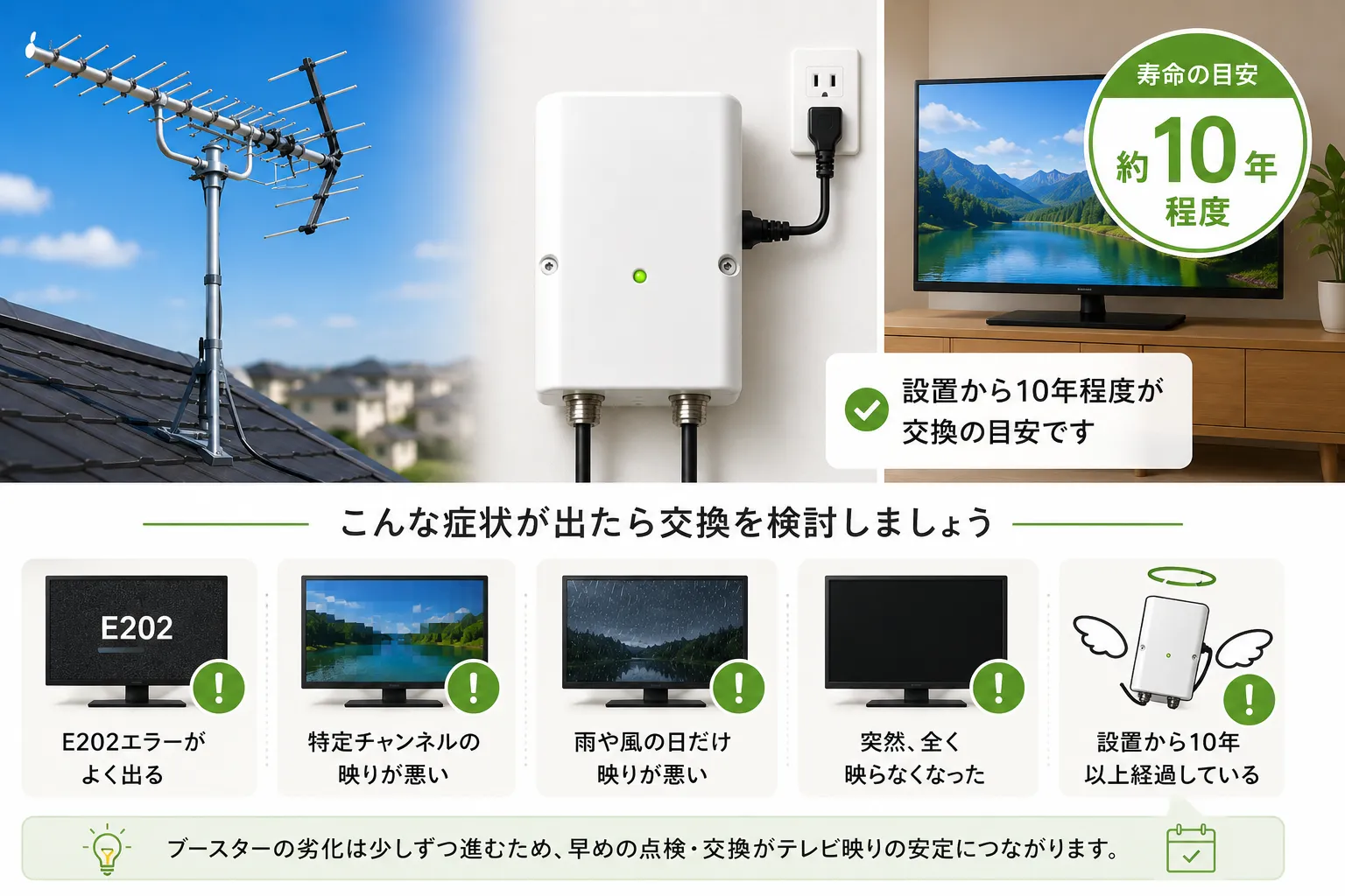 テレビブースターの寿命と交換時期