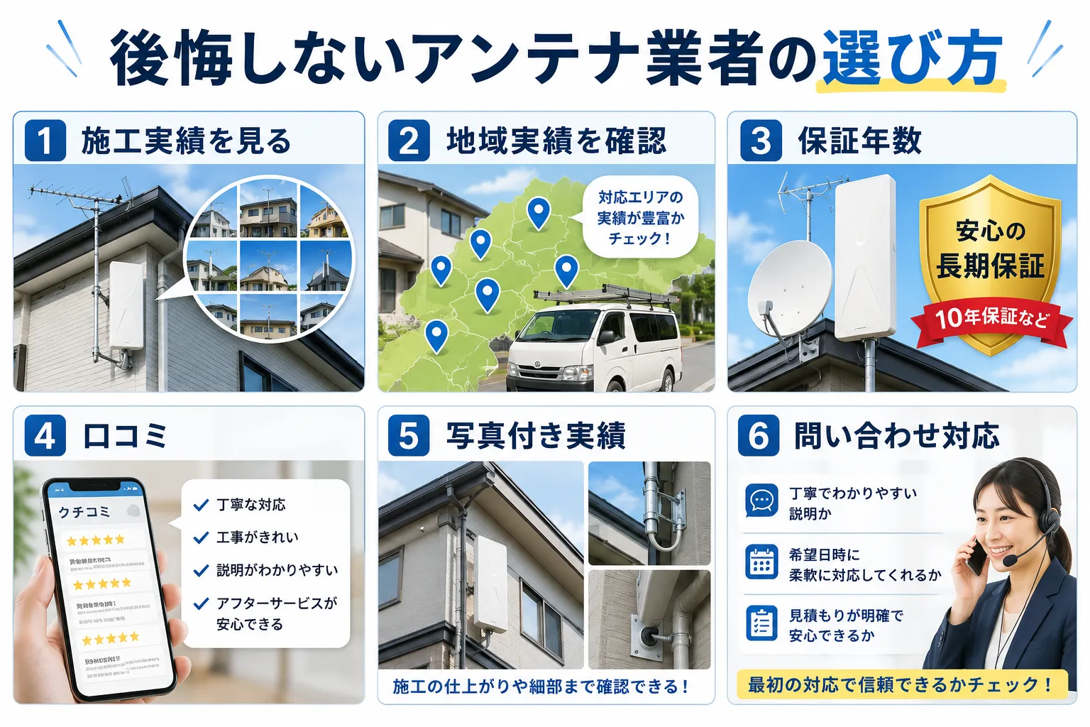 後悔しないアンテナ業者の選び方