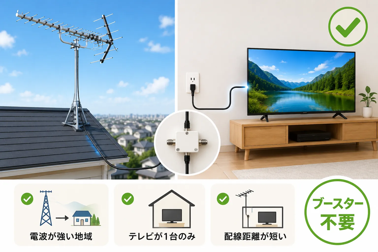 アンテナなしでテレビを接続