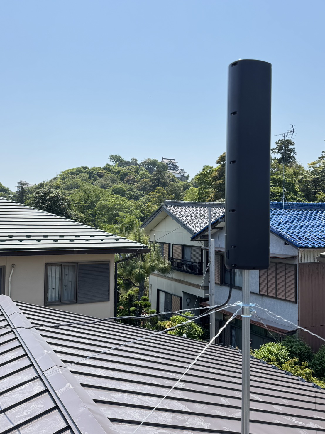 滋賀県彦根市の平屋新築住宅に設置したブラックのユニコーンアンテナ