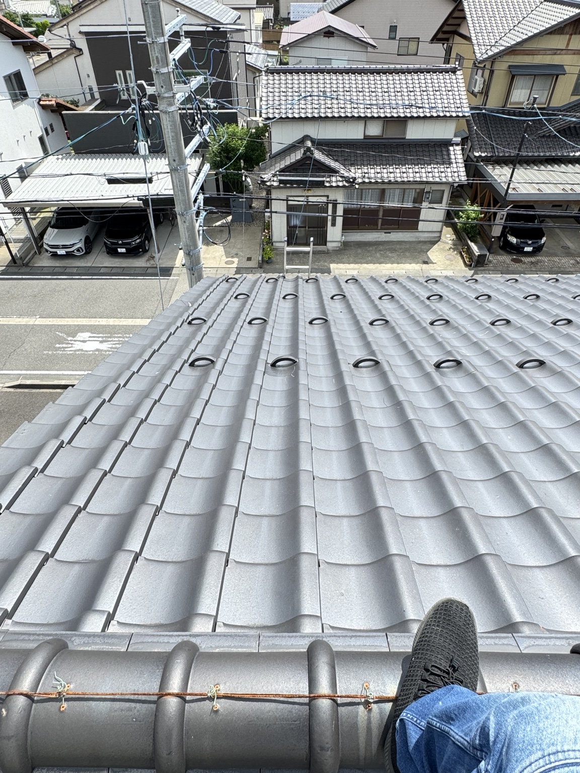 アンテナ撤去後の福井県福井市N様邸の屋根上状況Ⅰ