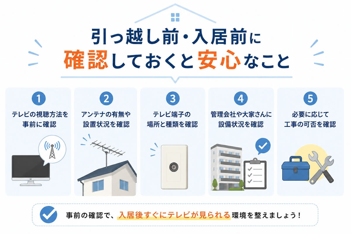 引っ越し前のテレビ確認ガイド