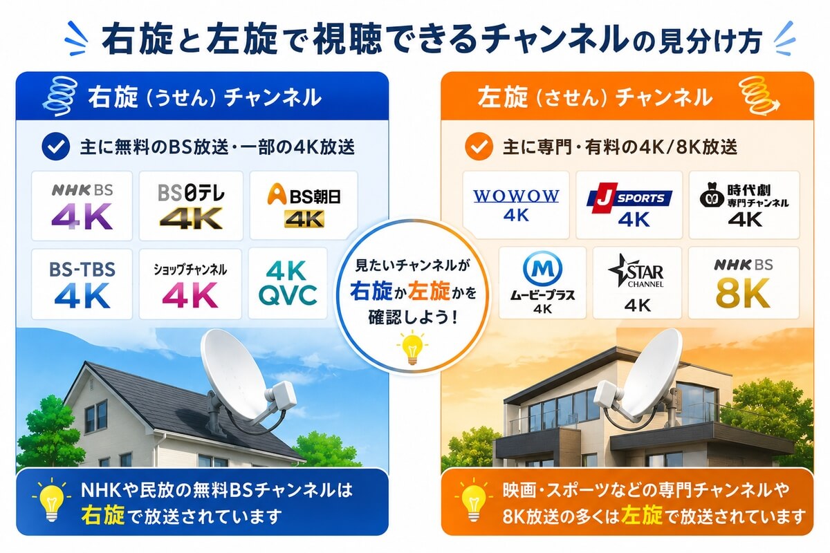 右旋と左旋のチャンネル比較